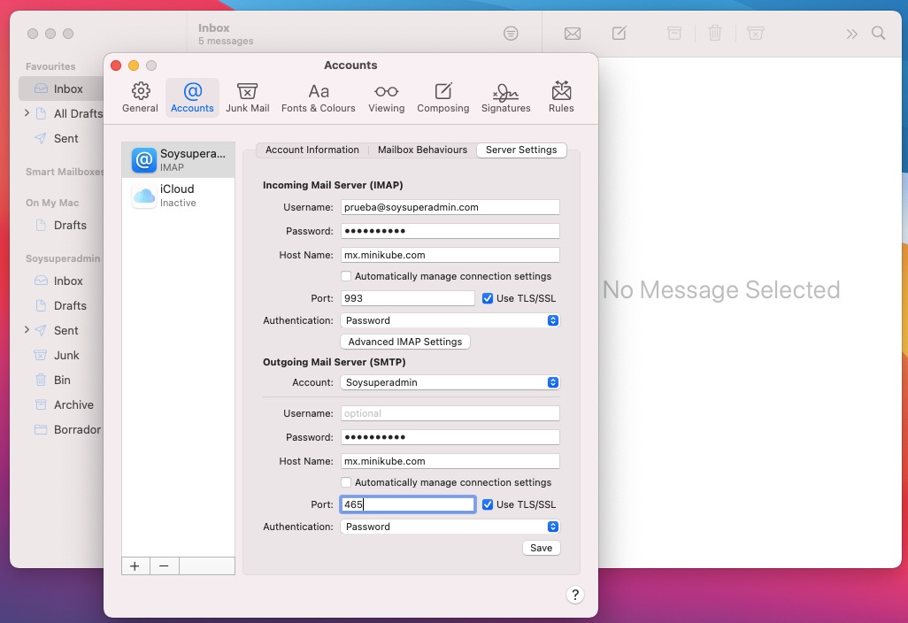 Añadir cuenta de correo en Apple Mail - paso 6
